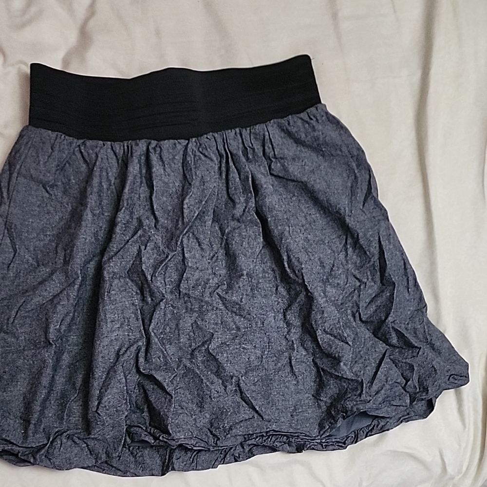 Vix Black and Gray Mini Skirt